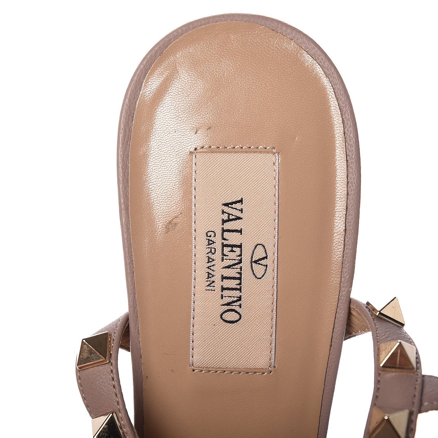 Valentino Garavani Calfskin Nappa Rockstud Ankle Strap 65mm Pumps 39.5 Light Stone Poudre 7 of 9