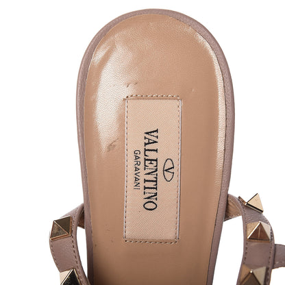 Valentino Garavani Calfskin Nappa Rockstud Ankle Strap 65mm Pumps 39.5 Light Stone Poudre 7 of 9