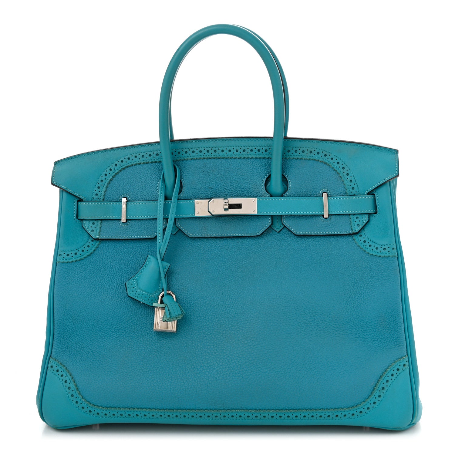 Hermes Togo Swift Ghillies Birkin 35 Turquoise 1 of 12