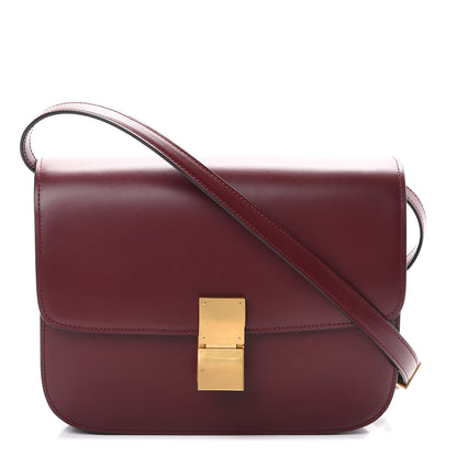 Celine Box Calfskin Medium Classic Box Flap Bag Burgundy 1 of 11