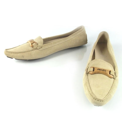 Prada Suede Loafers Driving Moccasins 40 Tan 1 of 7