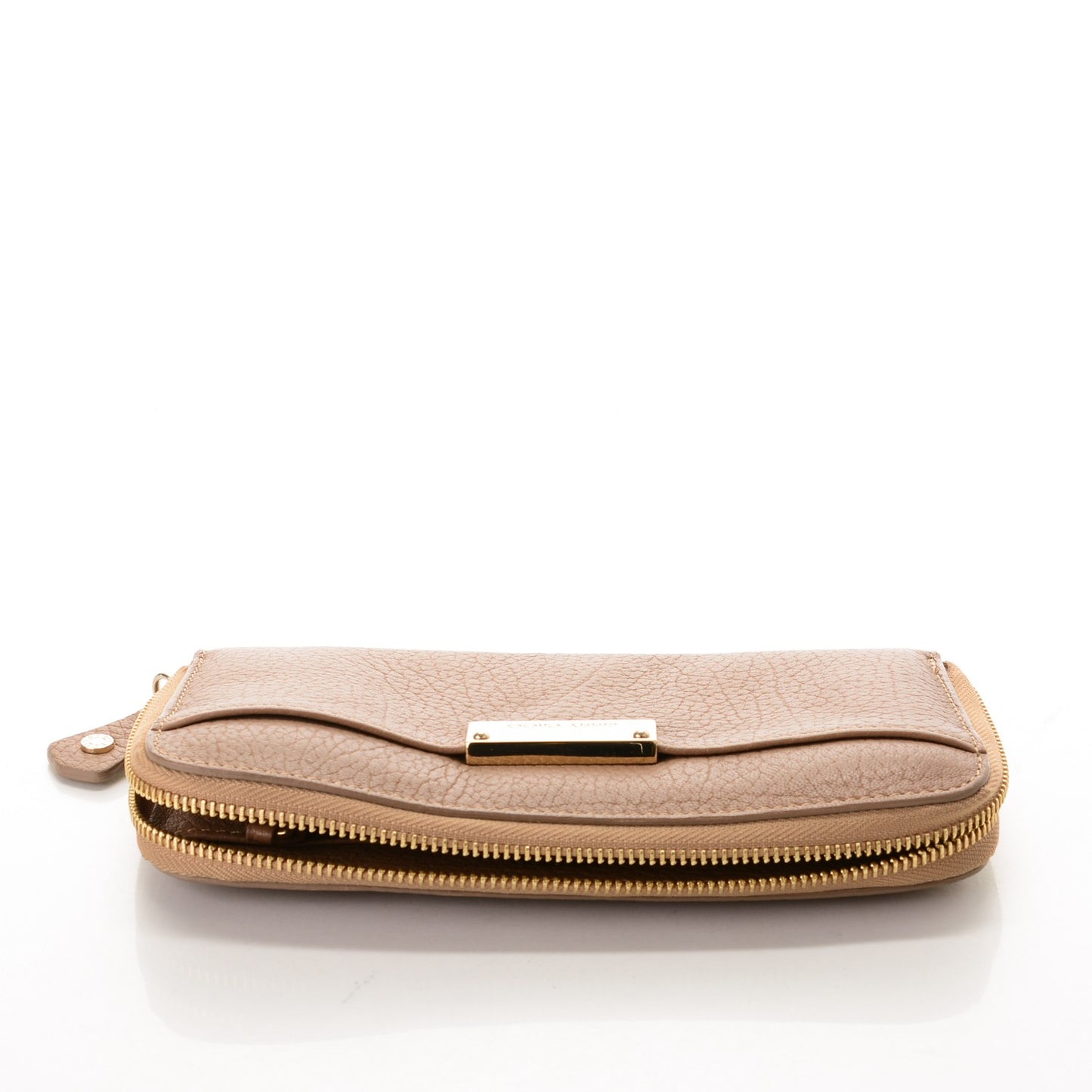 Grainy Calfskin Rush Wallet Clutch Nude