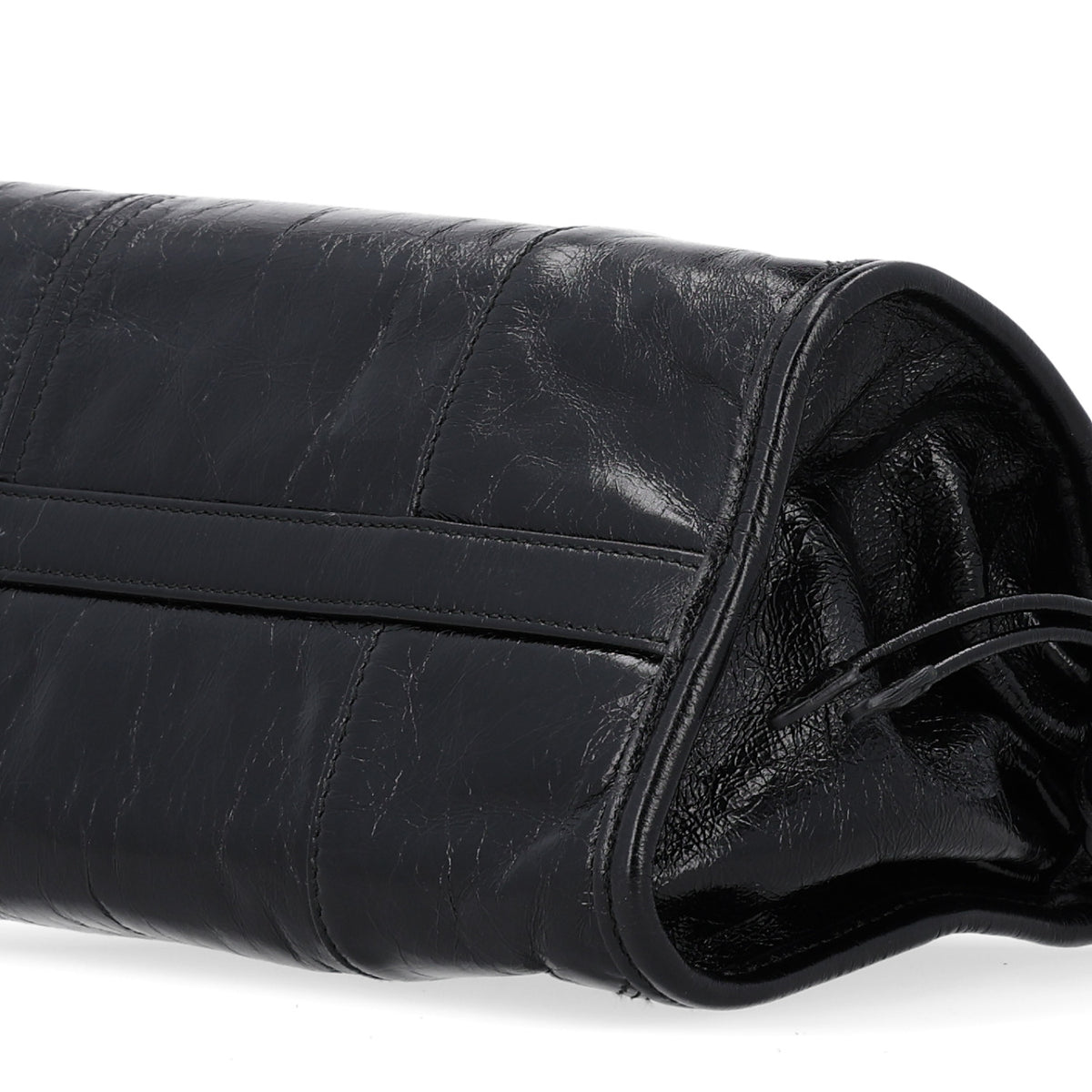 Prada Glossy Calfskin Triangle Medium Bonnie Shoulder Bag Black 12 of 12