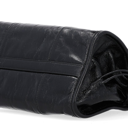 Prada Glossy Calfskin Triangle Medium Bonnie Shoulder Bag Black 12 of 12