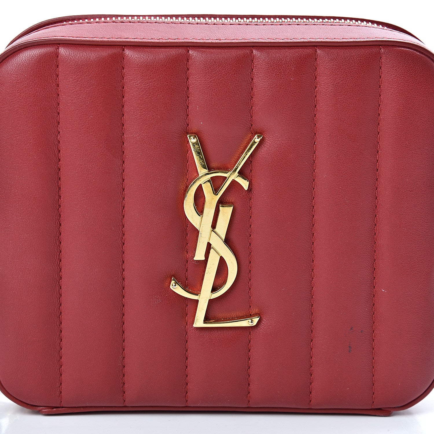 Saint Laurent Lambskin Matelasse Vicky Monogram Belt Bag Eros Red 8 of 12
