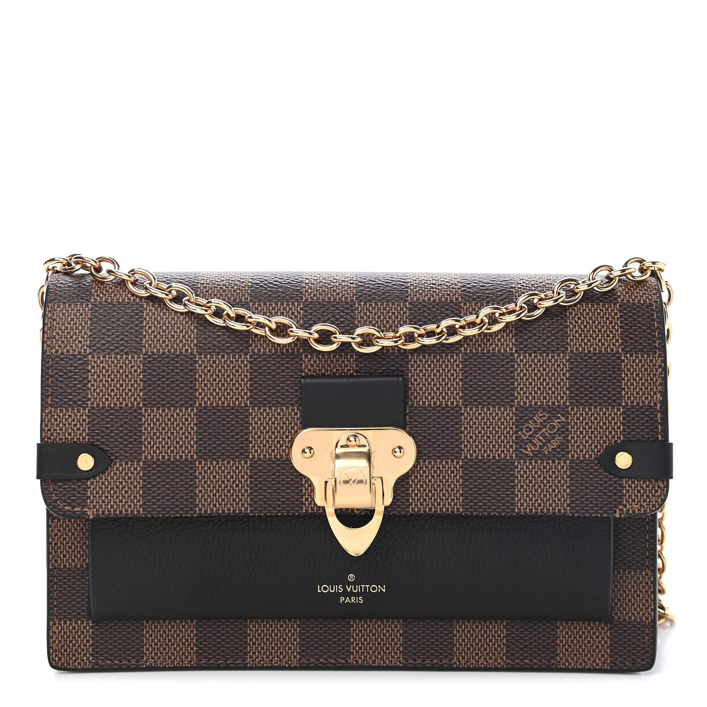 Damier Ebene Vavin Chain Wallet Black