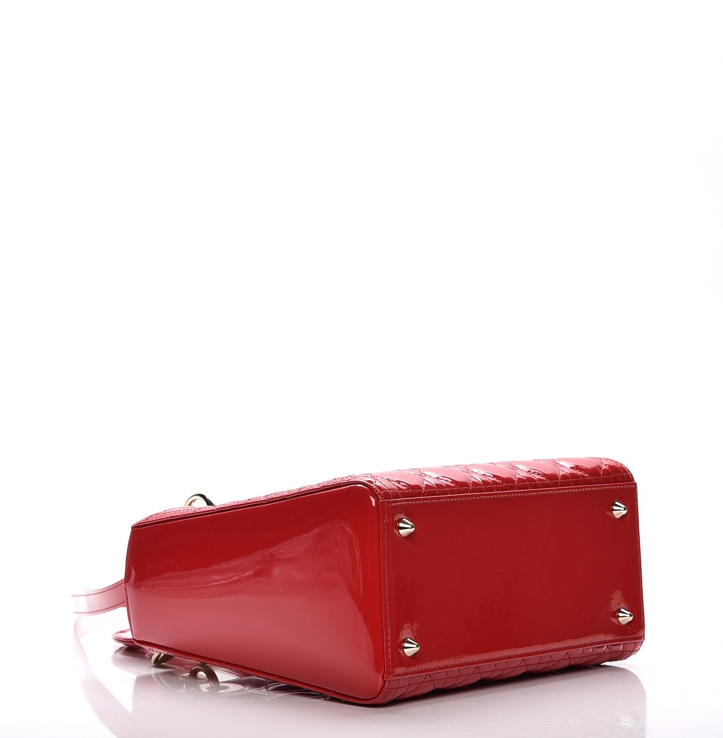 Christian Dior Patent Cannage Medium Lady Dior Red 5 of 20