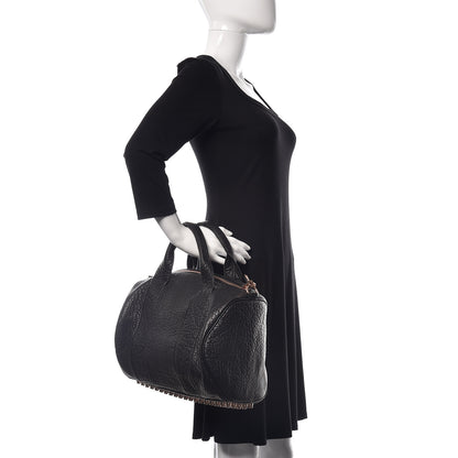 Alexander Wang Pebbled Lambskin Rocco Black Rose Gold Hardware 2 of 9
