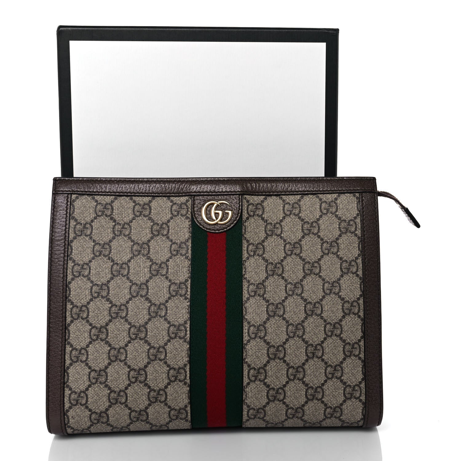 Gucci GG Supreme Monogram Web Ophidia Pouch Brown 13 of 13