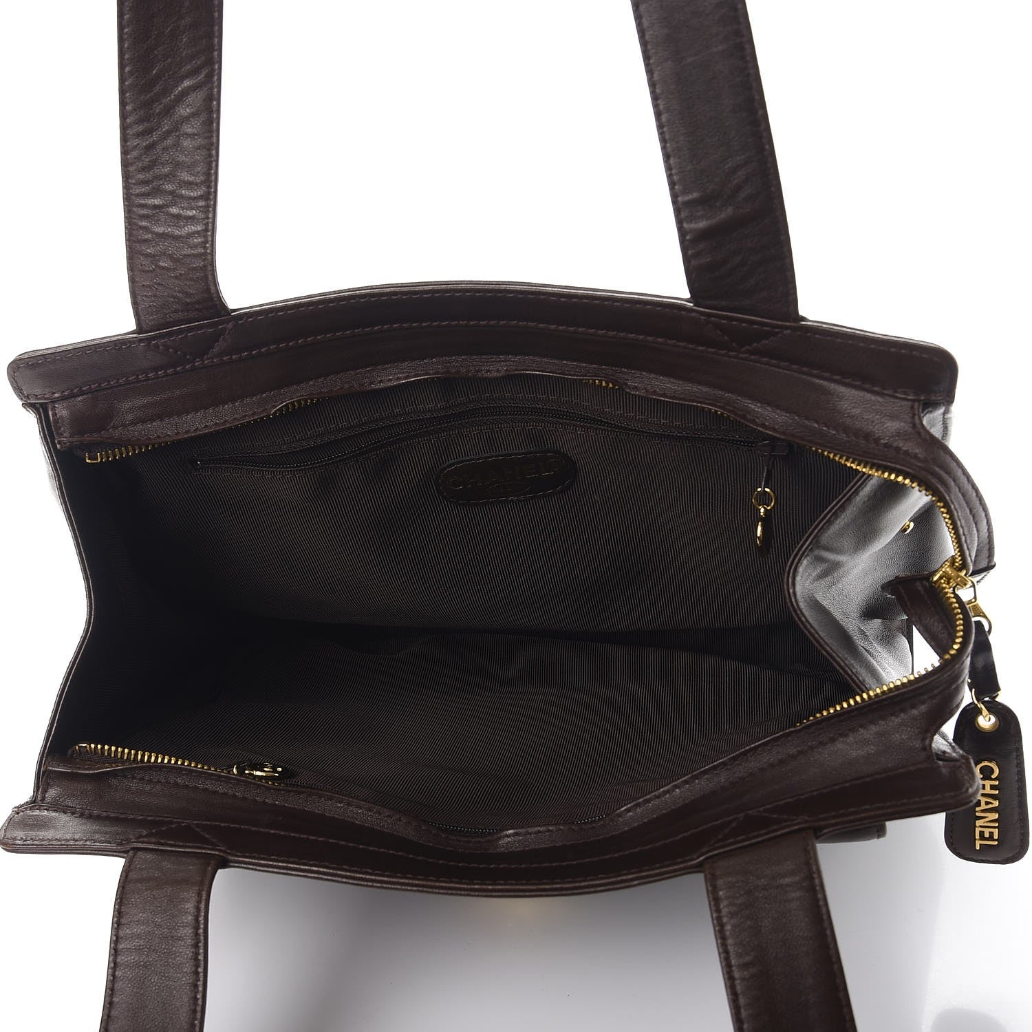 Chanel Lambskin CC Tote Brown 5 of 17