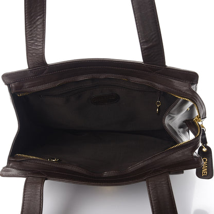 Chanel Lambskin CC Tote Brown 5 of 17