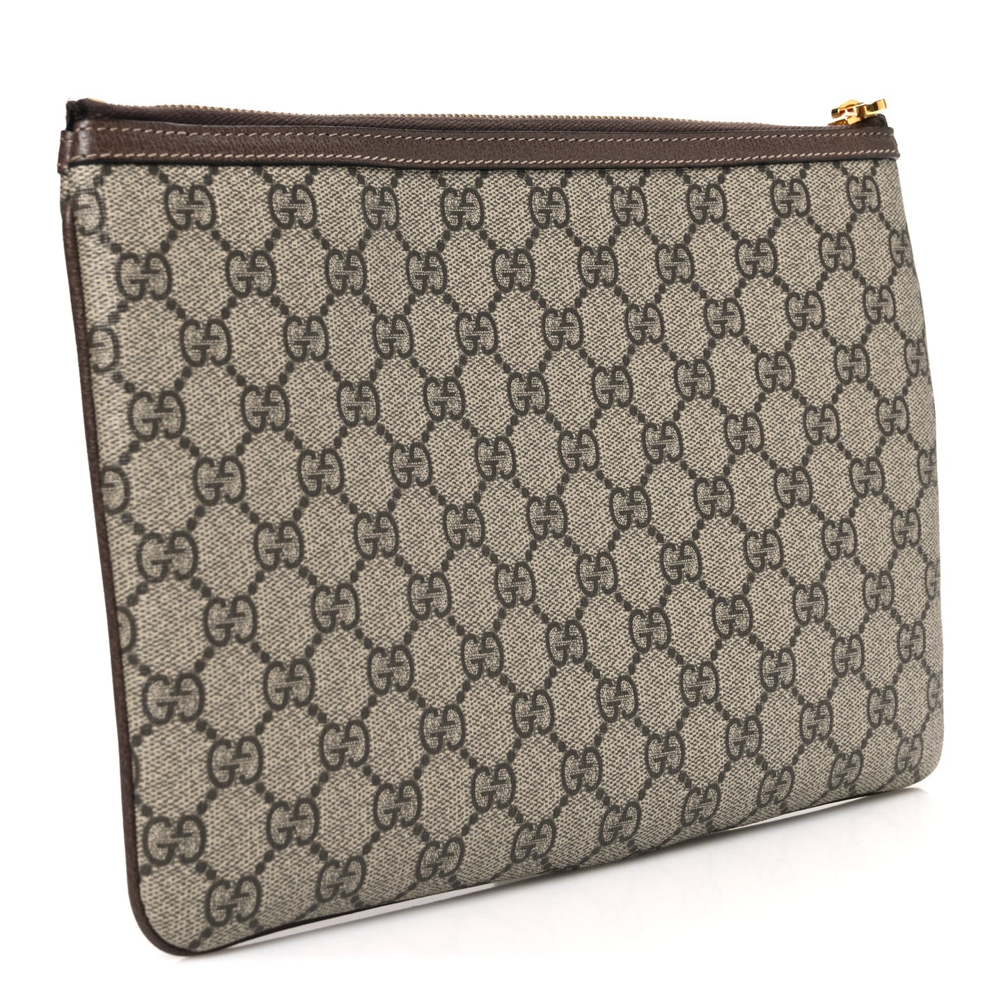 GG Supreme Monogram Large Ophidia Pouch Clutch Brown