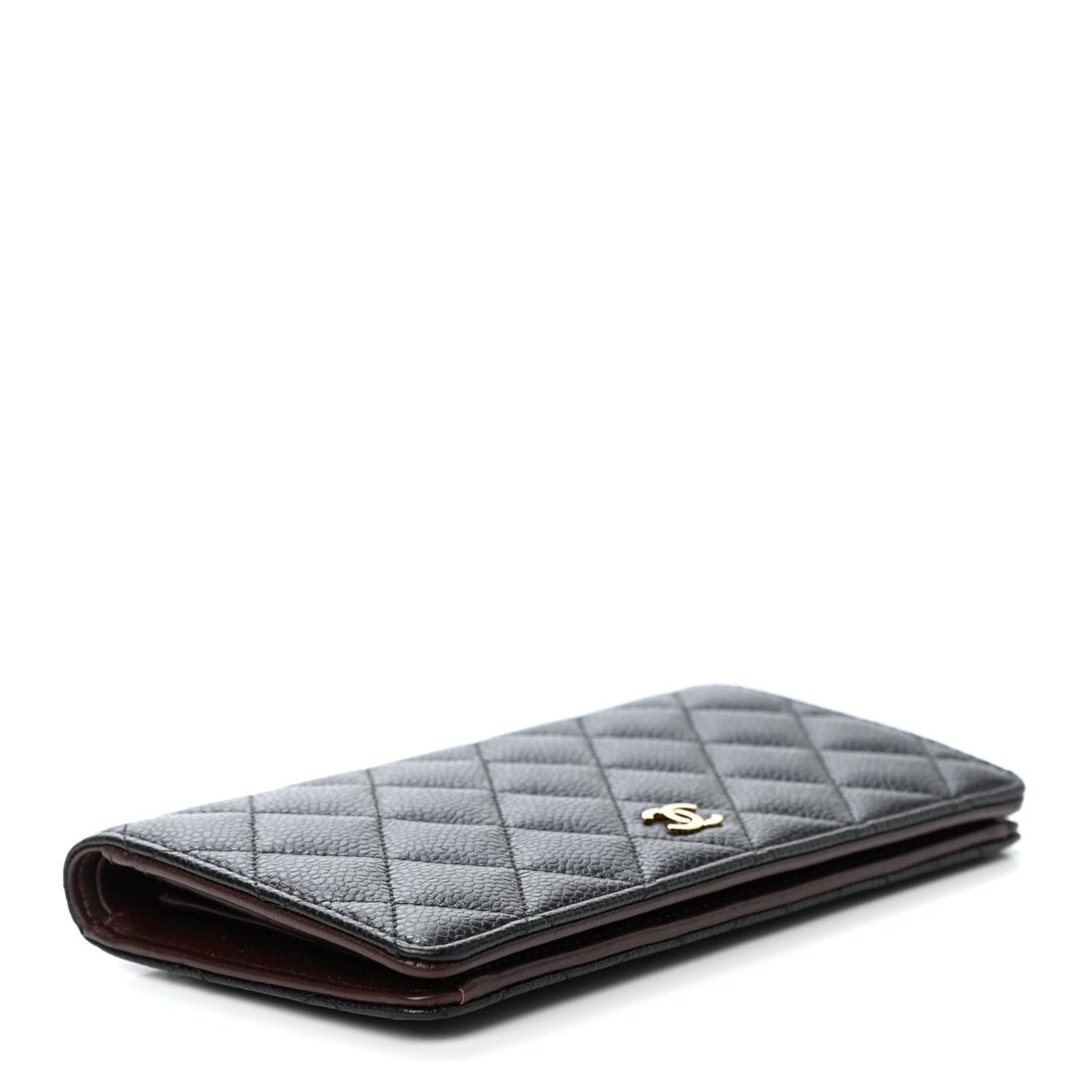 Caviar Quilted Yen Wallet Black