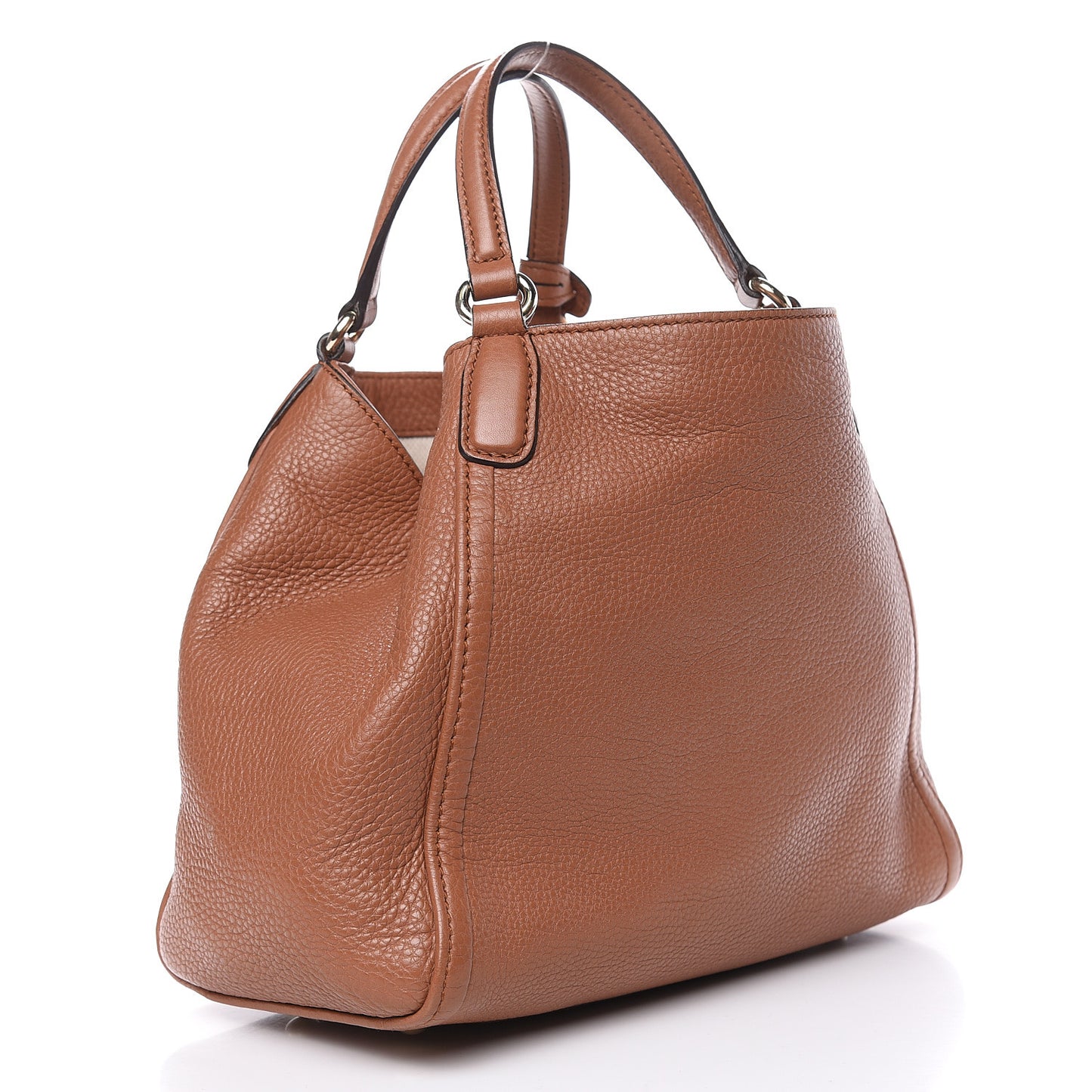 Pebbled Calfskin Small Soho Shoulder Bag Dusty Blush