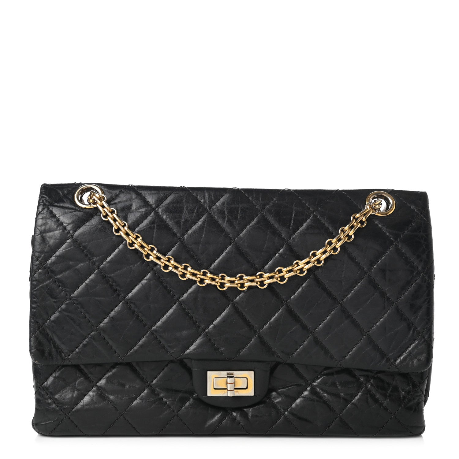 Chanel Aged Calfskin Quilted 2.55 Reissue 226 Flap Navy Blue 1 of 11