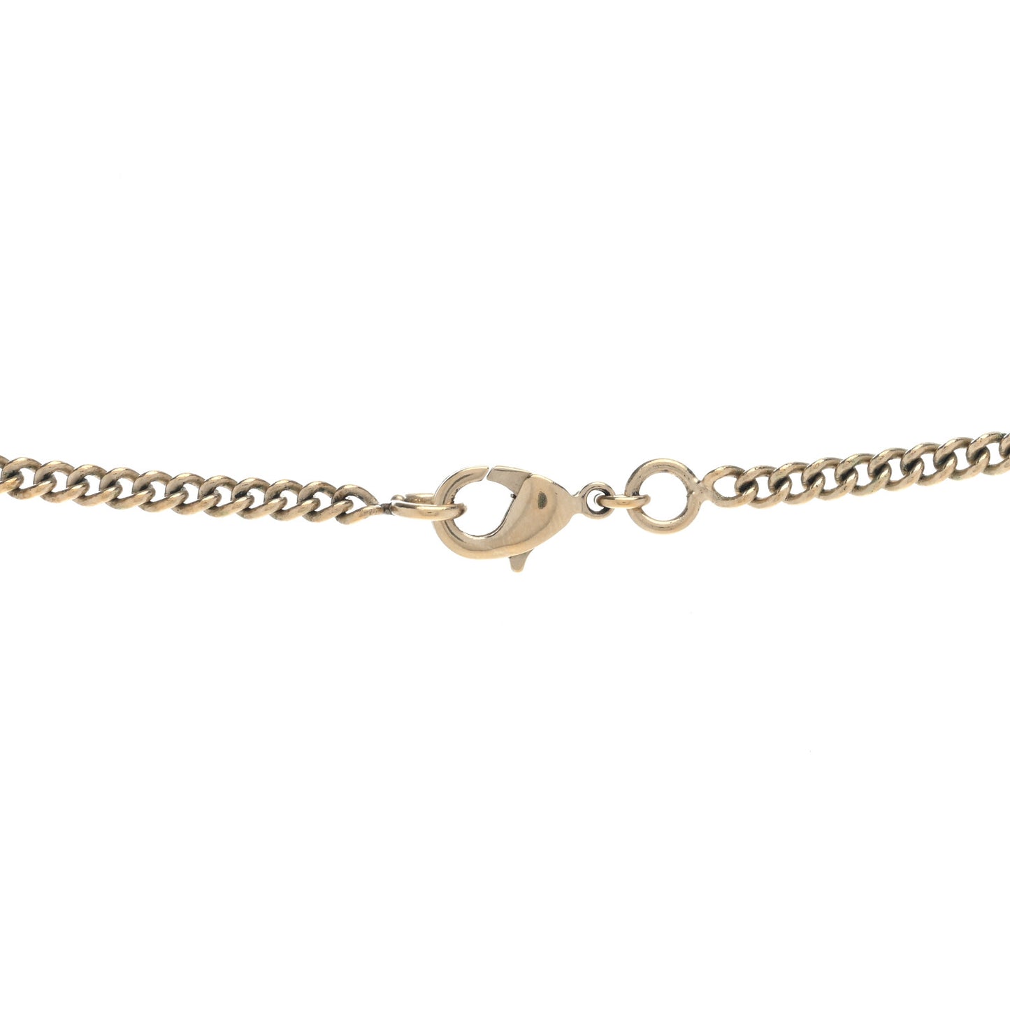 Baguette Crystal Moon CC Necklace Gold