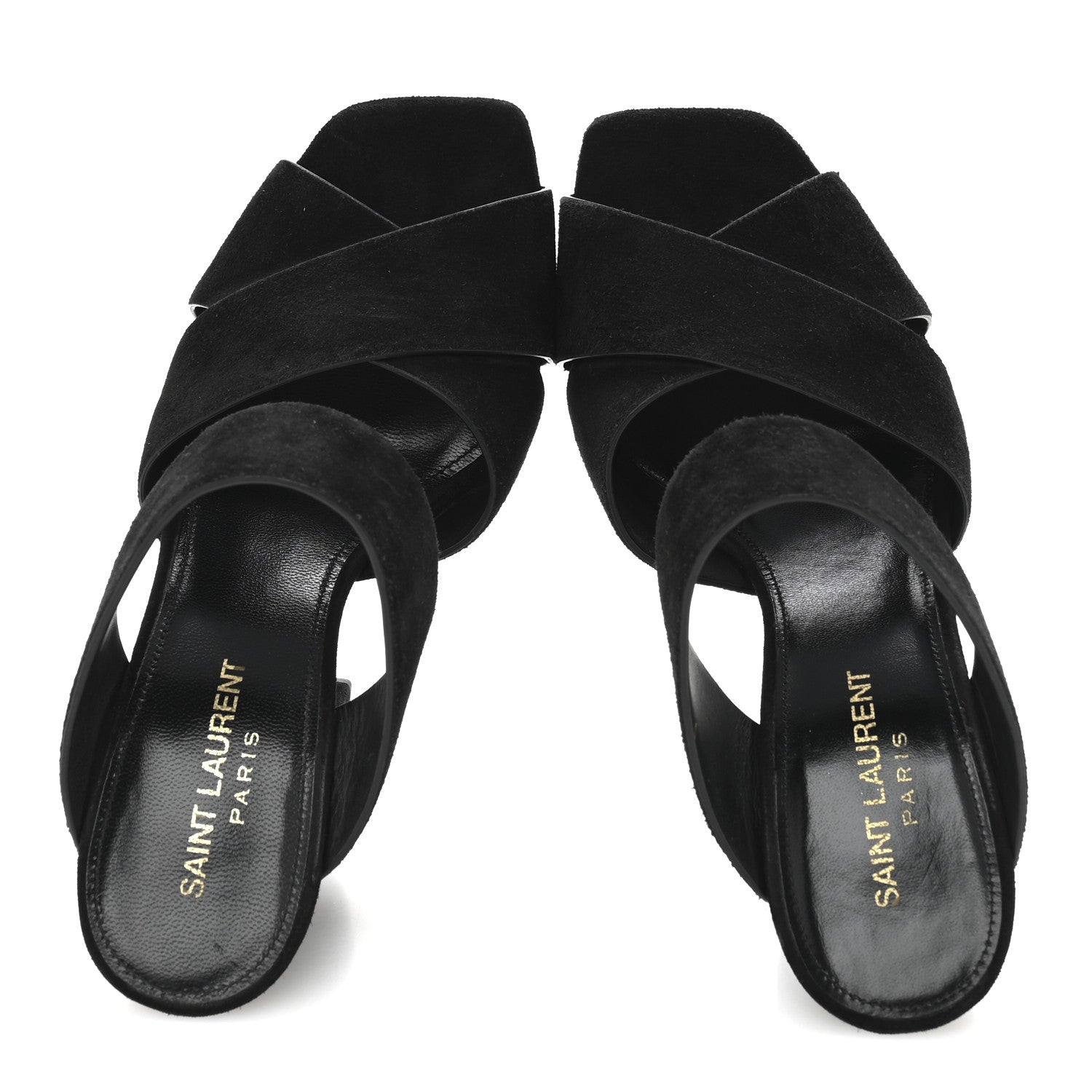 Saint Laurent Suede Oak 100 Mule Sandals 37 Black 2 of 9