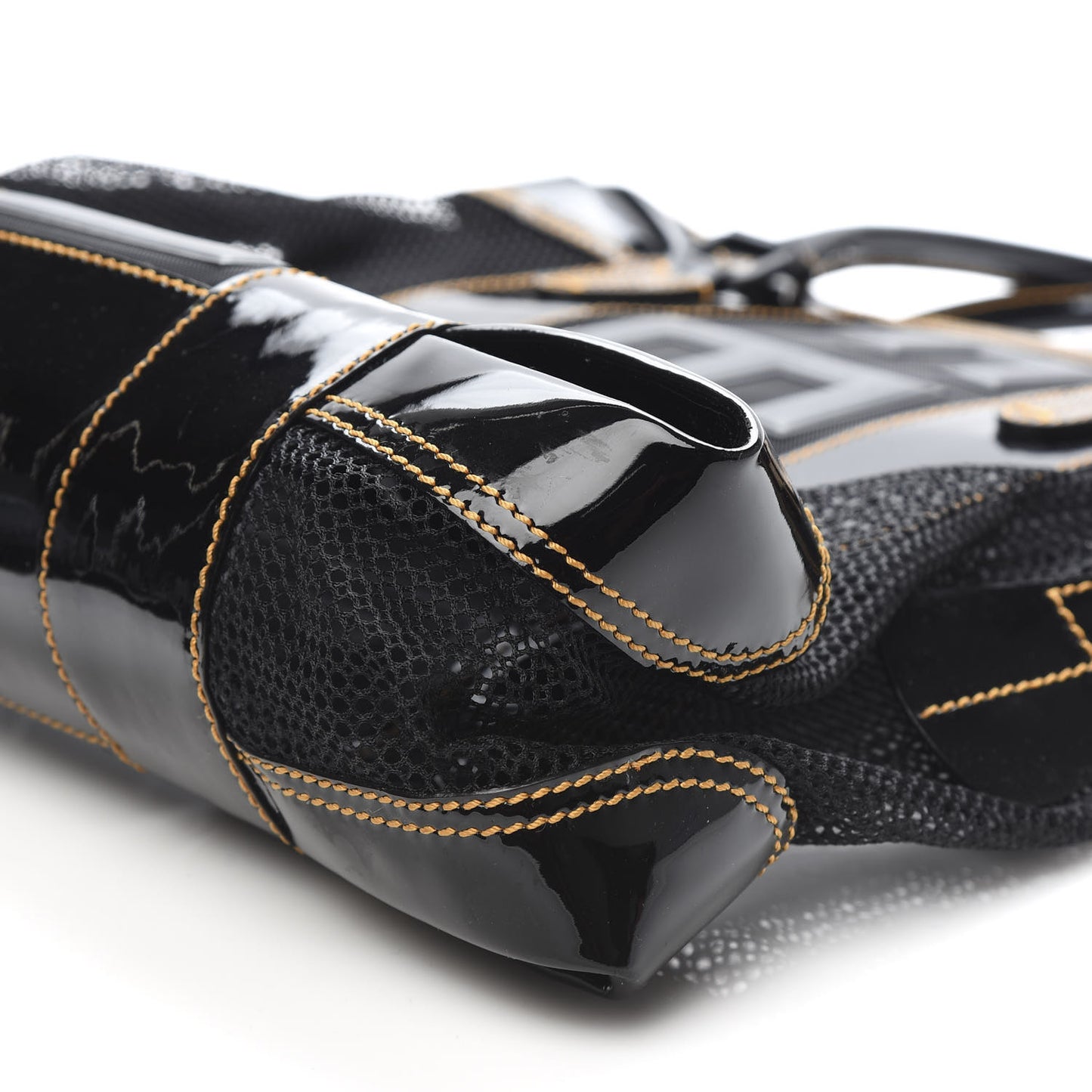 Patent Mesh Large B Mix Tote Black