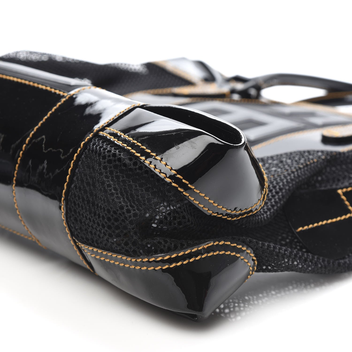 Fendi Patent Mesh Large B Mix Tote Black 9 of 10