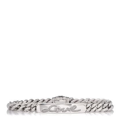 David Yurman Sterling Silver Diamond 7mm Petite Pave Curb Link Love ID Bracelet 1 of 4