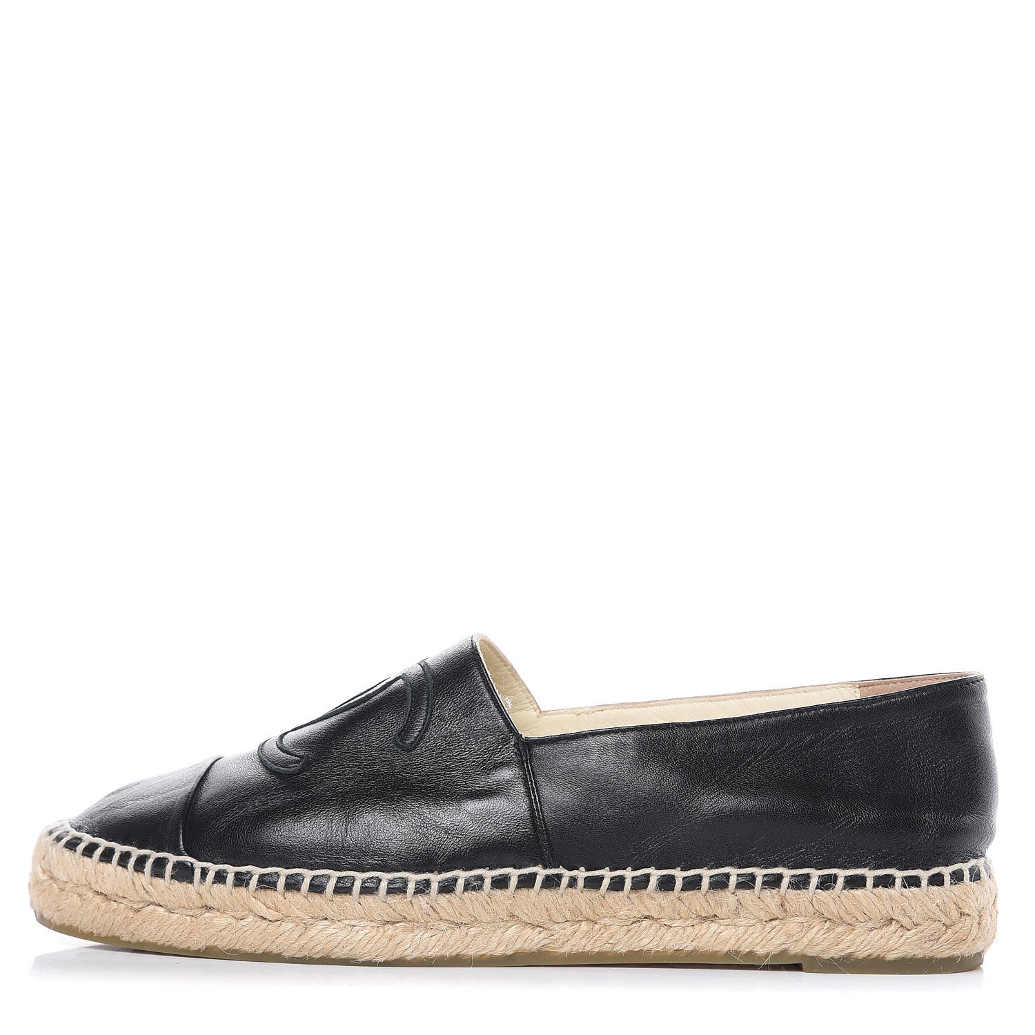 Chanel Lambskin CC Espadrilles 38 Black 1 of 12