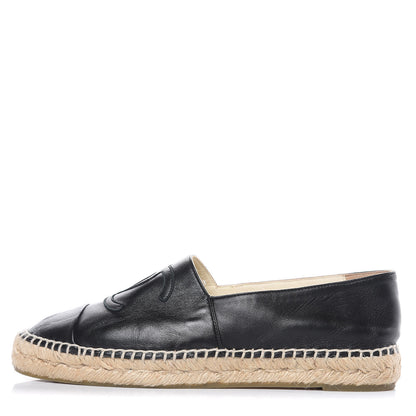 Chanel Lambskin CC Espadrilles 38 Black 1 of 12