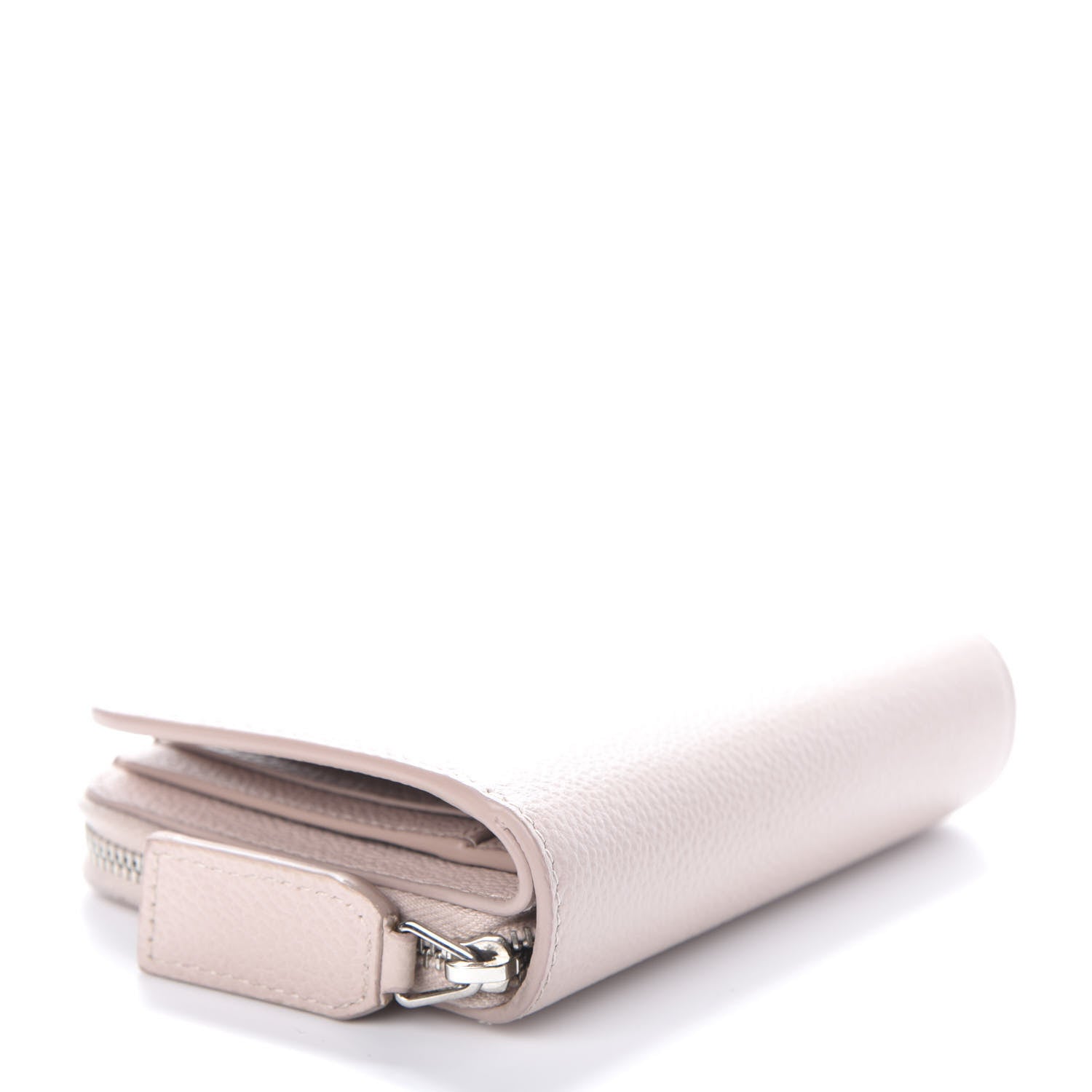 Saint Laurent Grained Calfskin Rive Gauche Compact Zip Around Wallet Pink 4 of 6