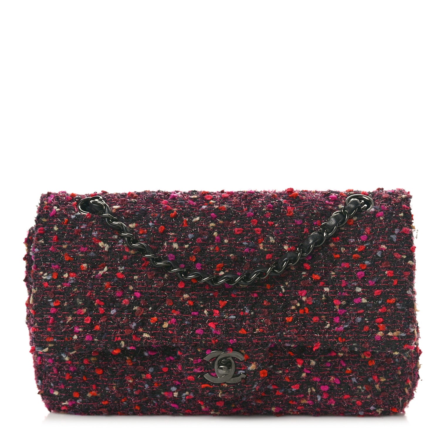 Chanel Tweed Quilted Medium Double Flap Multicolor 1 of 12