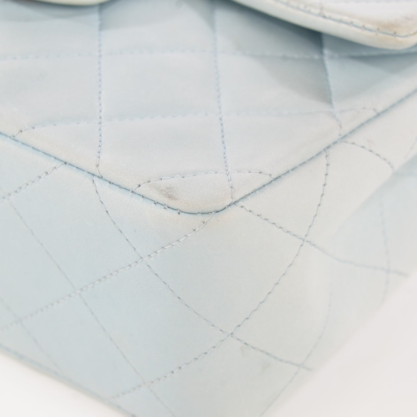 Lambskin Quilted Mini Square Flap Light Blue