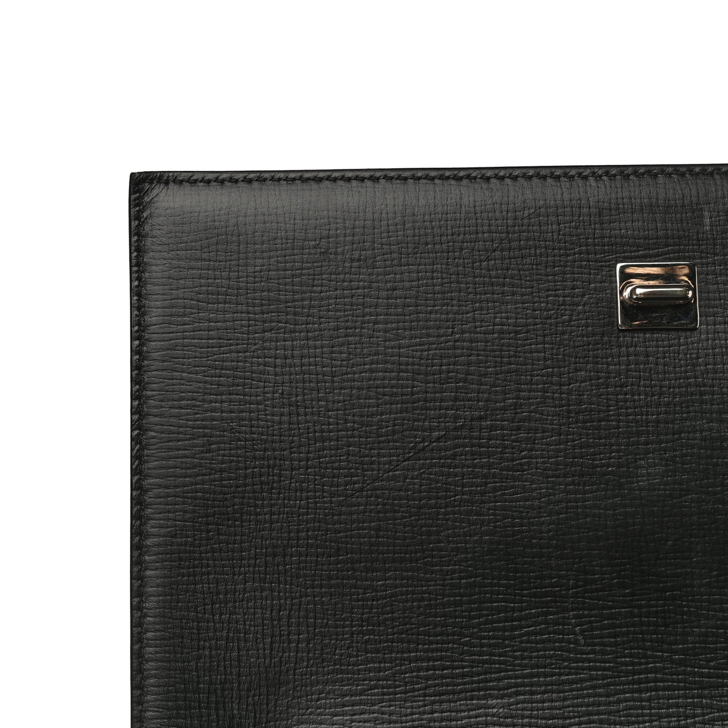 Textured Calfskin Medium Pandora Box Crossbody Bag Black