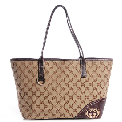 Gucci Monogram New Britt Medium Tote Brown 1 of 8