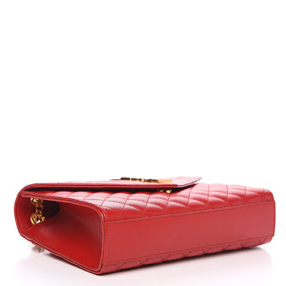 Saint Laurent Grain De Poudre Textured Mixed Matelasse Triquilt Medium Monogram Satchel New Red 3 of 8