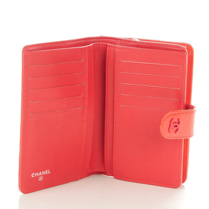 Chanel Patent Quilted Zip Pocket Wallet Coral 5 of 8