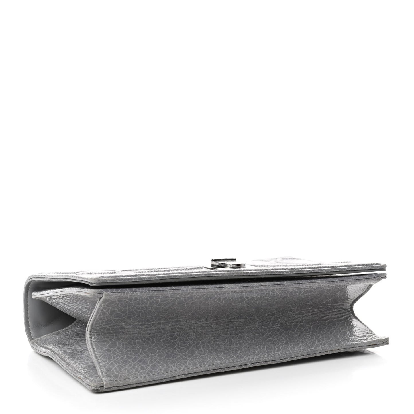 Ceramic Effect Deerskin Medium Diorama Flap Bag Grey