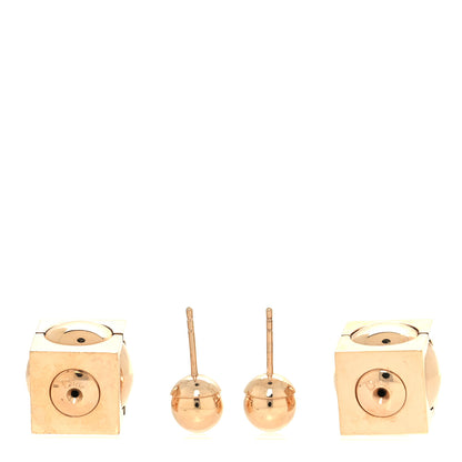 Christian Dior Tribal Cube Earrings Gold 3 of 4