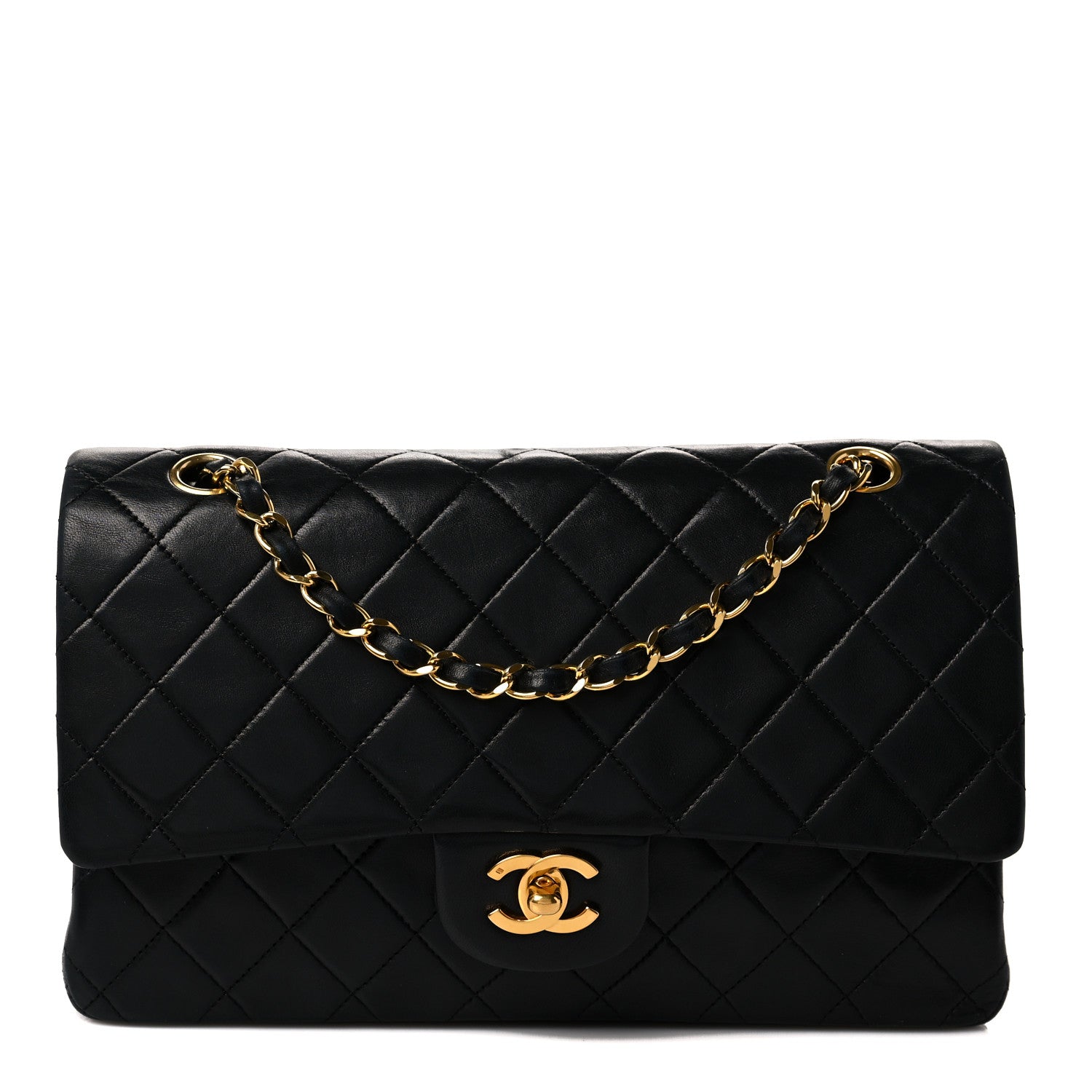 Chanel Lambskin Quilted Medium Double Flap Black 1 of 13
