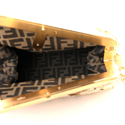 Fendi X VERSACE Vitello Laminato Catalan Mirror Fendace FF Medium Fendi First Oro 5 of 8
