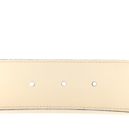 Gucci GG Supreme Monogram Matte Plutone Calfskin Double G 40mm Belt 85 34 Beige Ebony Mystic White 4 of 5