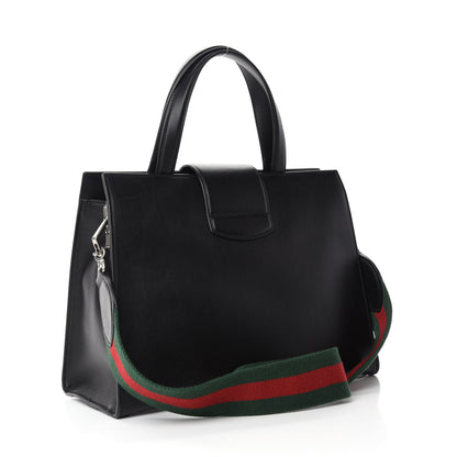 Gucci Calfskin Web Medium Dionysus Tote Bag Black 3 of 10