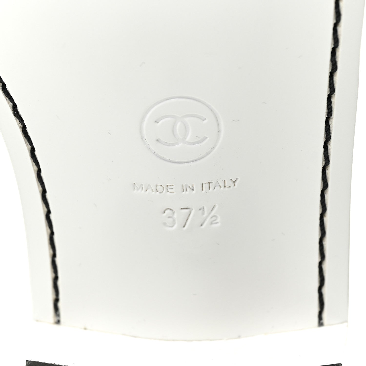 Chanel Lambskin CC Mules 37.5 White Green 9 of 12