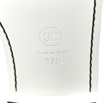 Chanel Lambskin CC Mules 37.5 White Green 9 of 12