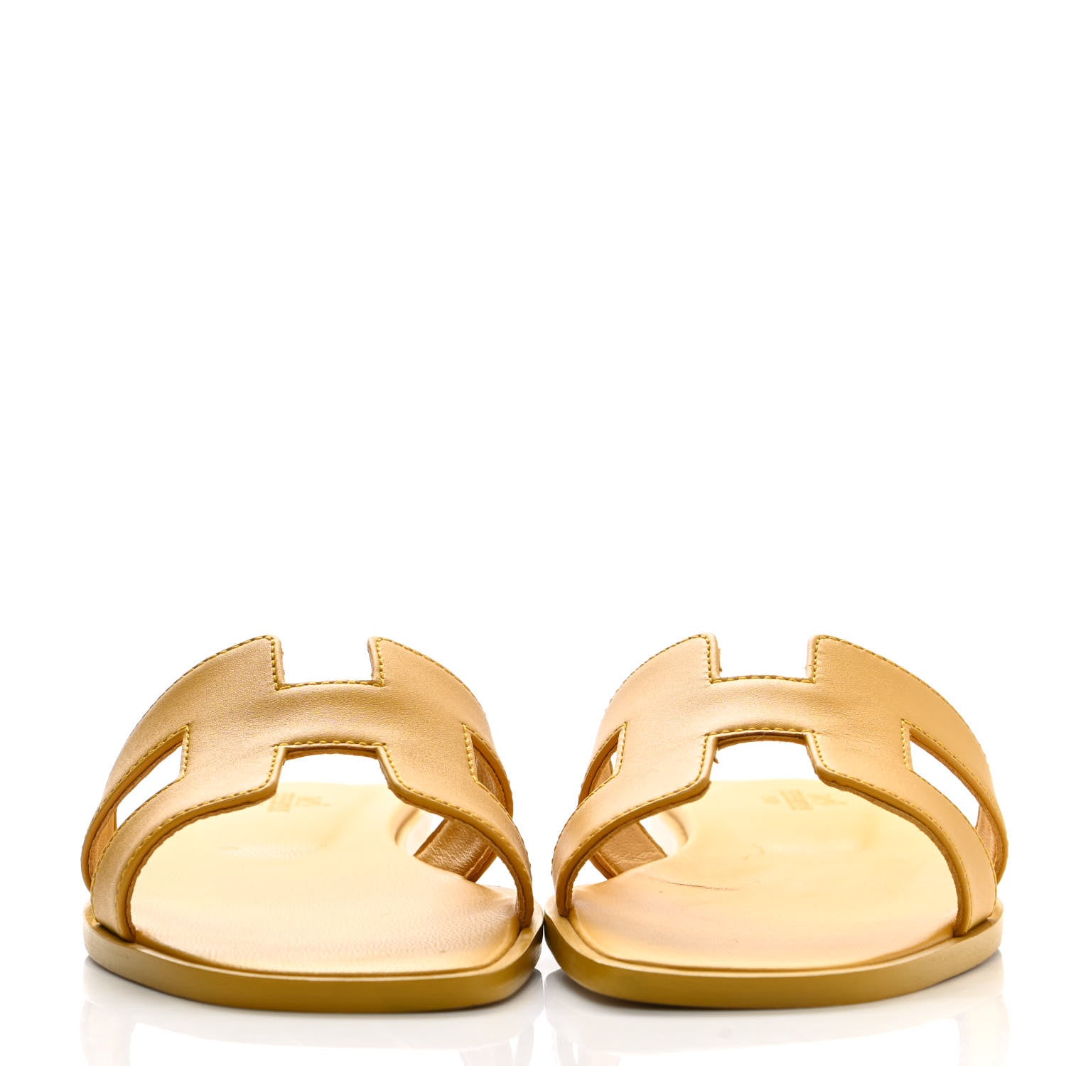 Hermes Calfskin Oran Sandals 36 Jaune Topaze 2 of 9
