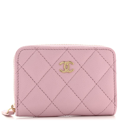 Chanel Caviar Quilted Zip Coin Purse Light Pink 1 of 8