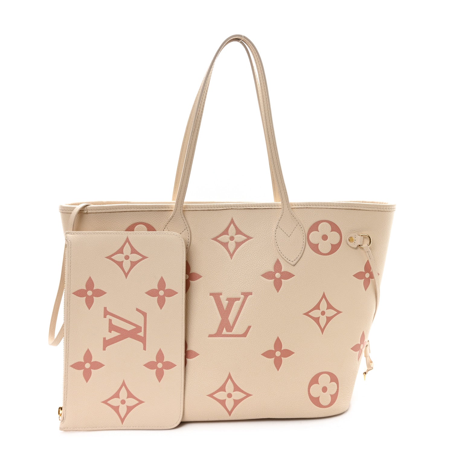 Louis Vuitton Empreinte Monogram Giant Neverfull MM Creme Rose Trianon 3 of 10