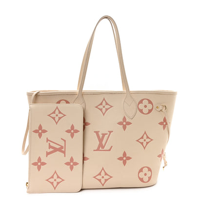 Louis Vuitton Empreinte Monogram Giant Neverfull MM Creme Rose Trianon 3 of 10