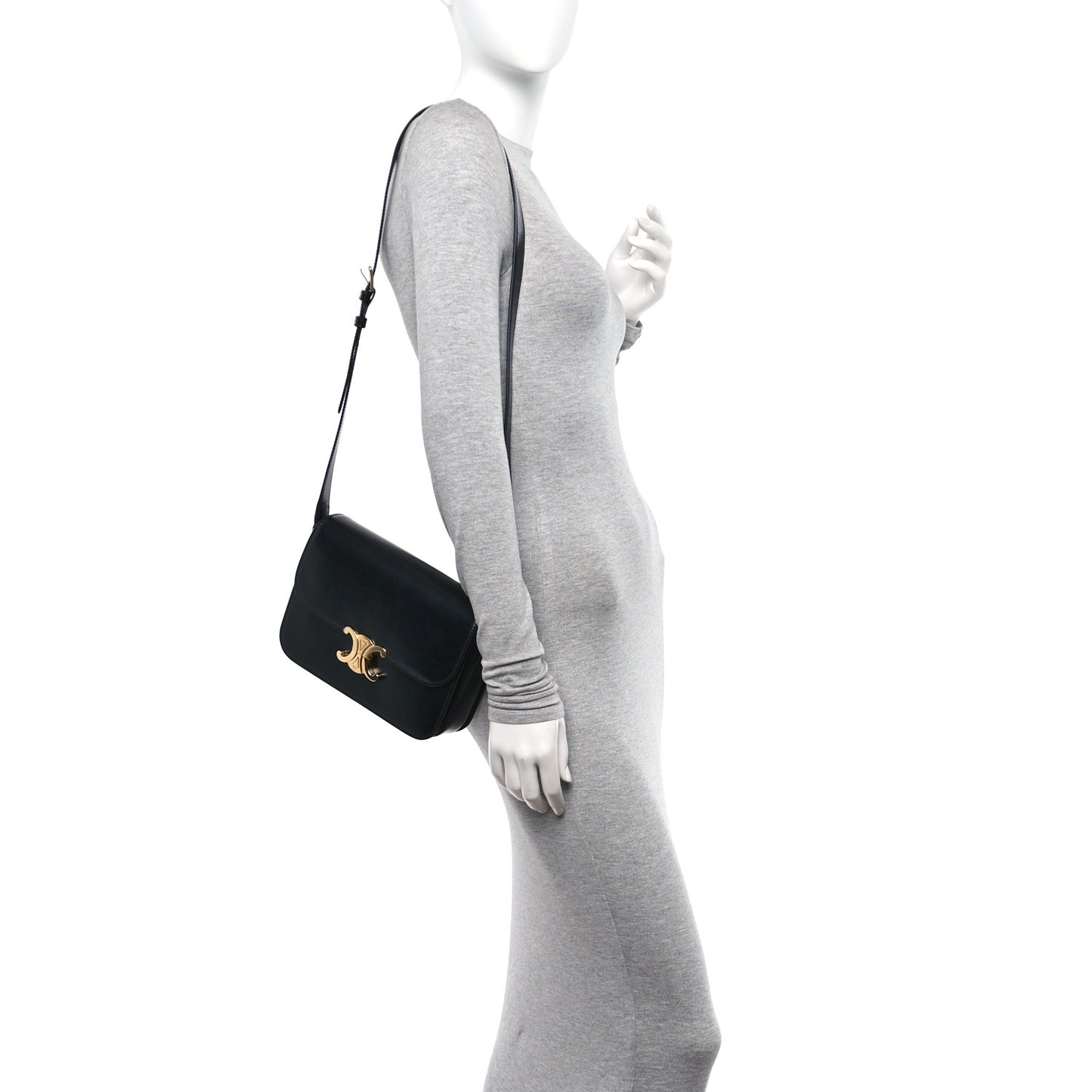 Shiny Calfskin Medium Triomphe Black