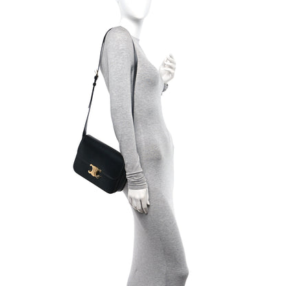 Celine Shiny Calfskin Medium Triomphe Black 2 of 10