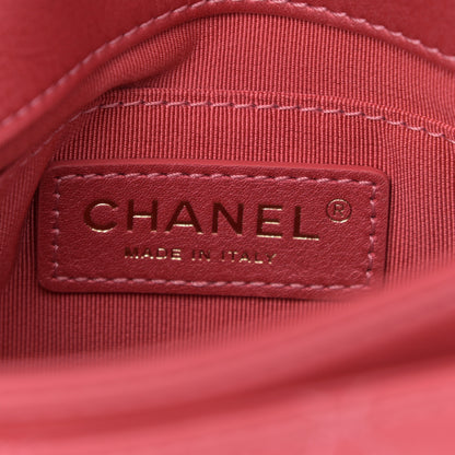 Chanel Metallic Calfskin Quilted Top Handle Flap Dark Pink 6 of 11