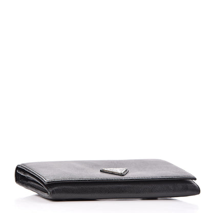 Prada Saffiano Continental Flap Wallet Black 4 of 14