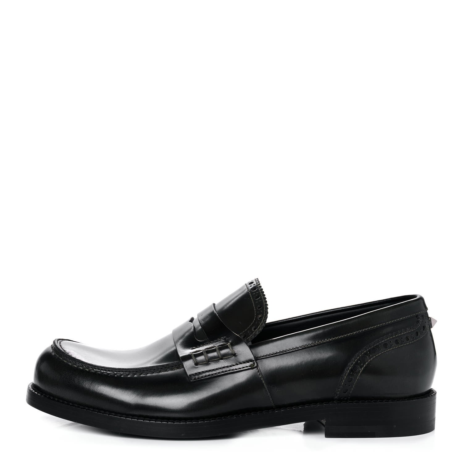 Valentino Garavani Calfskin Rockstud Loafers 40 Black 1 of 15